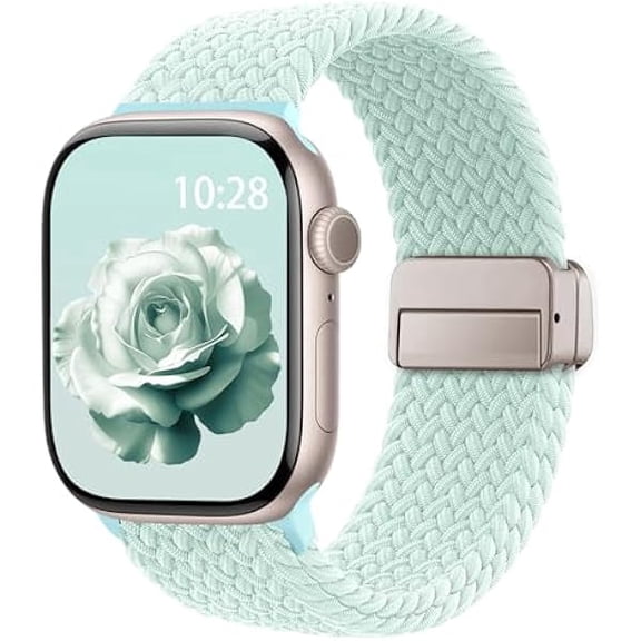 Braided Stretchy Band Compatible with Apple Watch Bands 38mm 40mm 41mm 42mm 44mm 45mm 46mm 49mm Women Men, Soft Nylon Solo Loop Magnetic Sport Strap for iWatch Series 11 10 9 8 7 6 5 4 3 2 1 SE Ultra