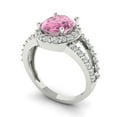 thumbnail image 2 of Solitaire with Accents Engagement Ring for Women - 2.6ct Simulated Pink Diamond in 14K White Gold Promise Ring, 2 of 6