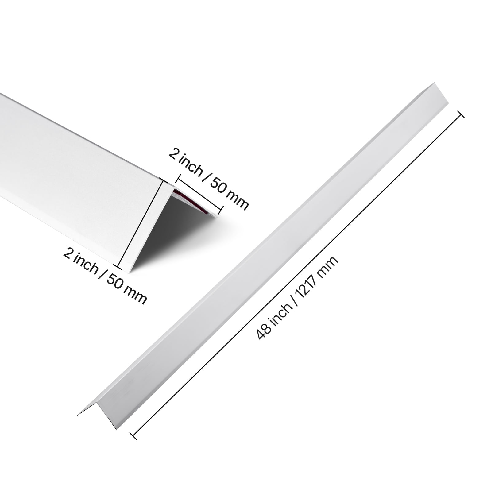 VEVOR Alluminum Alloy Wall Corner Protector, 2 x 2 x 48 inch, 12 Pack Metal Corner Guards, Edge Trim Protector 90-Degree Angle L Shape for Home,Office,Commercial Wall Protection, with 3m Tape