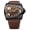 Brown, variant on Men's Analog Quartz PU Strap Large Dial Watch: High-definition easy-to-read Arabic numerals large dial triangular watch suitable for Business Casual