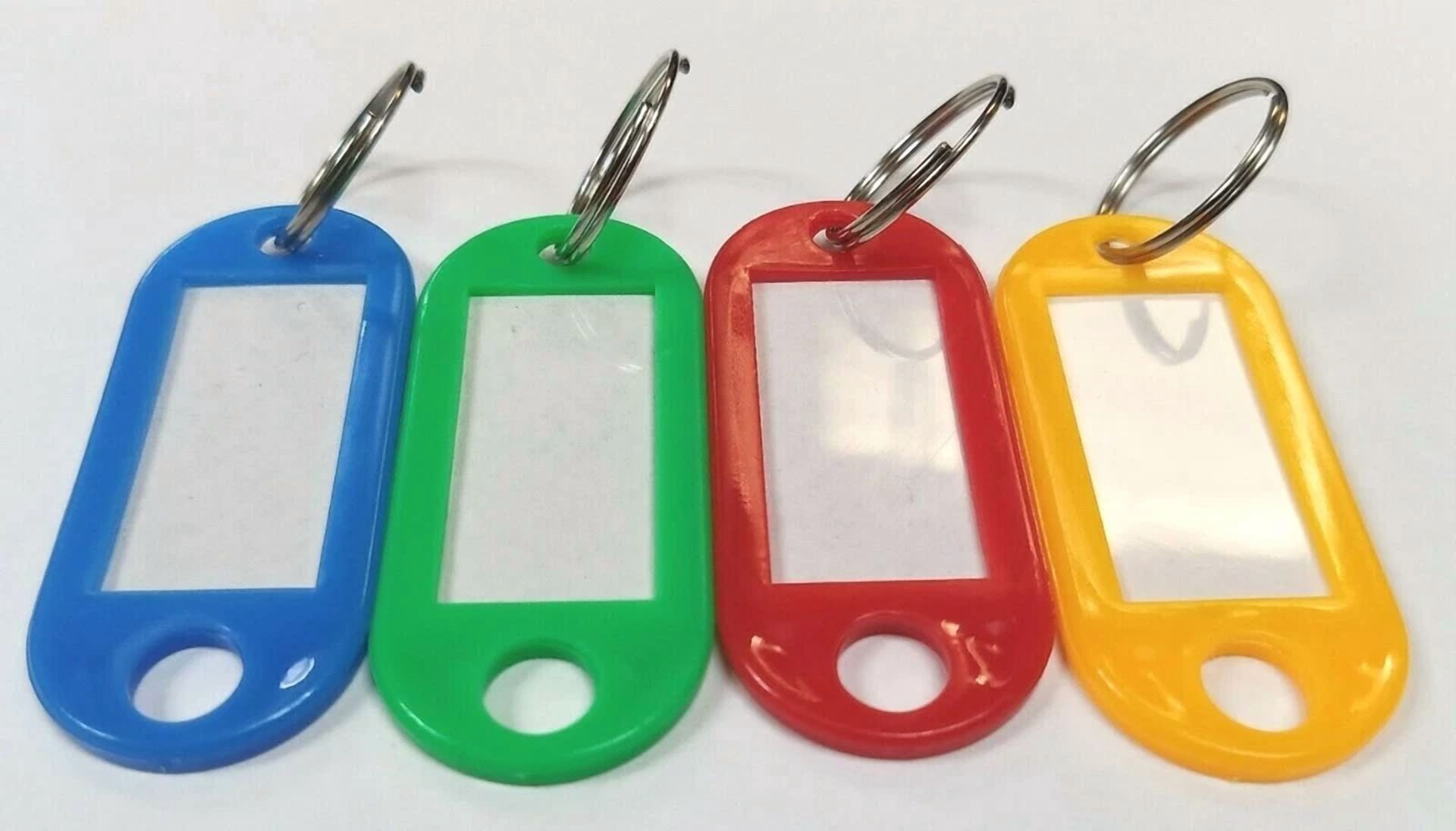 CRESTIN- Lot Pack Of 200X Flexible Key Id Label Tag With Split Ring & Overlay Protection