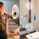 thumbnail image 2 of Espejo de maquillaje con luz LED y ventosa, espejo de aumento de 10 aumentos con cuello de cisne flexible y giratorio de 360 grados, espejo de maquillaje de viaje y baño para el hogar, 2 of 5