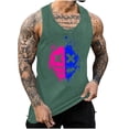 thumbnail image 1 of Men's Tank Tops, Workout Tank Tops with Colorless Gradient Print, Round Neck Sleeveless Shirt, Breathable Athletic Muscle Tank for Gym, Running, and Casual Summer Wear, 1 of 5