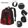 thumbnail image 3 of Balery Black Panther Red Background Mochila Escolar 3 en 1 para Niños - Mochila Resistente con Lonchera Térmica y Estuche - Mochila Escolar para Niños y Niñas, 3 of 7