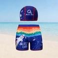 thumbnail image 3 of Swim Trunks Short for Men Printed Elastic Waist Sporty Beach Swimwear 2 Pc Set, 3 of 4