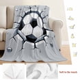 thumbnail image 5 of Football Wall Crack Blanket Soft Cozy Warm Throw Blanket for Couch, Plush Fuzzy Flannel Fleece Blankets for Sofa, Modern Abstract Footballs in Wall Bed Blankets Lightweight Gifts for Women, 40"x50", 5 of 9