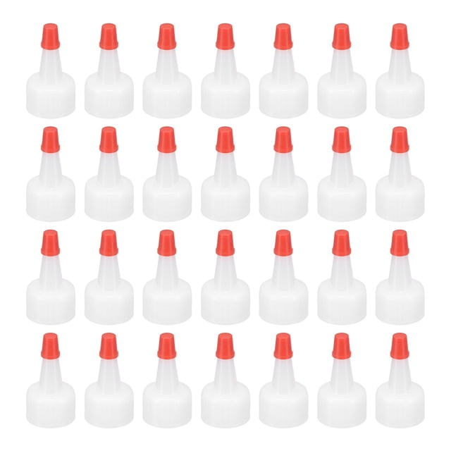 Uxcell 52Pcs 20/410 Tapas de Botellas Exprimibles de Punta Roja