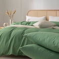 thumbnail image 7 of ZOVAN Duvet Cover Set 100% Washed Cotton Super Soft Breathable Durable (Green, King), 7 of 7