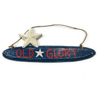Old Glory Americana Wooden Sign 14" - Texas Decor Accent | #ort17085c