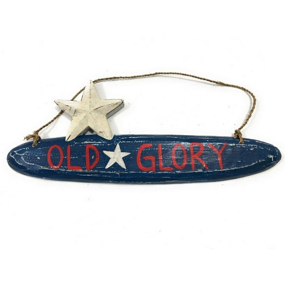 Old Glory Americana Wooden Sign 14" - Texas Decor Accent | #ort17085c