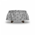 thumbnail image 4 of Black and White Ottoman Cover, Geometric Motif, 2 Piece Slipcover Set with Ruffle Skirt for Square Round Cube Footstool Decorative Home Accent, Standard Size, Black White, by Ambesonne, 4 of 5
