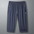 thumbnail image 3 of Mens Elastic Waist Shorts with Pockets for Men Solid Color Drawstring Closure Casual Pants 1 Pc, 3 of 5
