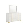thumbnail image 4 of Dex 4 Piece Twin Bedroom Set, White, Gold Accents, LED Headboard, 4 of 6