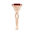 thumbnail image 3 of ANGARA Lab Grown 3.3 Ct Oval Ruby Celtic Knot Engagement Ring for Women in 14K Rose Gold (Size-10x8mm) | July Birthstone, Birthday, Anniversary, Jewelry Gift for Women | Lab-Grown Ruby Ring, 3 of 7