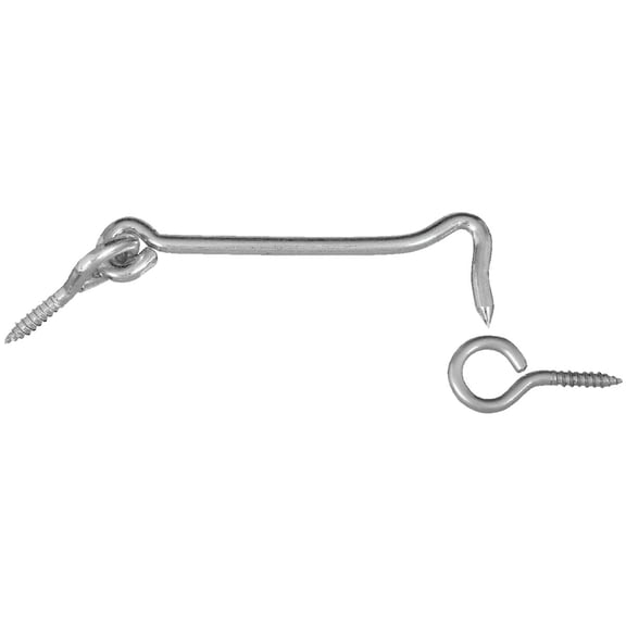 National Hardware Gate Hook and Eye Screw-In Zinc-Plated - 6 In, Silver