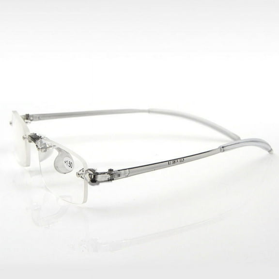 Mens Womens Rimless Resin Reading Glasses Eye Reader Grey Strength 1.00~4.00 D2I9