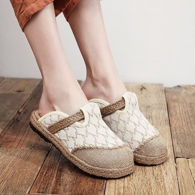 Zapatillas Retro suaves, cómodas y transpirables bordadas de estilo étnico para mujer Wmkox8yii hj789