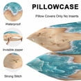 thumbnail image 5 of Throw Pillow Covers 16x16 Inch Set of 2, Ocean Beach Waterproof Outdoor Pillow Covers, Starfish Sea Waves Coastal Seaside Sand Decorative Cushion Pillowcases for Couch, Sofa, Bed, Garden, Patio, 5 of 9