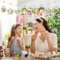 thumbnail image 3 of ERTZAE Egg Shaped Ornament,Wooden Egg Flower Decor,Easter Craft Supply,Wood Craft Decoration,Easter Wood Decoration,12PC Wooden Easter Hanging Ornaments Set,Colorful Bunny & Egg Cutouts for DIY Craft, 3 of 6