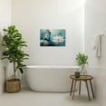 thumbnail image 3 of ZHONGYUTONG Buddha Painting Wall Art Teal Buddha with Lotus Flowers Canvas Prints Spa Artwork Zen Decor for Spiritual Meditation Yoga Room Framed (28.00" x 42.00"), 3 of 6
