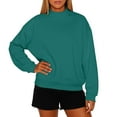 thumbnail image 2 of Womens Oversized Mock Neck Sweatshirt Trendy Long Sleeve Fleece Pullover Fall Tops Winter Turtleneck Sweater, 2 of 5