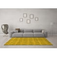 thumbnail image 3 of Ahgly Company Machine Washable Indoor Rectangle Checkered Yellow Modern Area Rugs, 5' x 8', 3 of 4