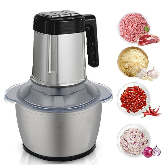 Electric Meat Food Grinder and Processor with 3 Adjustable Speeds, 4 Blades, Food Chopper, Silver