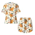 thumbnail image 4 of Naloa Squirrel With Colorful Tail Women's Short-Sleeved Pajama Set, Loungewear, Summer pajamas, Breathable Cozy - 3X-Large, 4 of 9