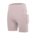 thumbnail image 4 of SERTG Girls Solid Color Yoga Shorts Spring Summer Pants with Pockets Kids High Waisted Sports Breathable Everyday Shorts(Khaki#1,4 Years), 4 of 6
