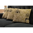thumbnail image 5 of Ambesonne Damask Throw Pillow Cover 4 Pack, Victorian Style Room, 20", Yellow Black, 5 of 5