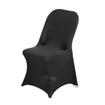 BalsaCircle 12 Black Spandex Stretchable Folding Solid Chair Covers Slipcovers Wedding decorations
