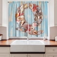 thumbnail image 2 of Ambesonne Initial Q Kitchen Curtains, Nautical Concept Sea Art, 55"x39", Dark Coral Pale Blue, 2 of 3