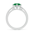 thumbnail image 2 of ANGARA Natural Classic Round 1.2 ct Emerald Solitaire Bypass Engagement Ring in 14K White Gold for Women (Size-7mm) | May Birthstone, Anniversary, Jewelry Gift for Women | Natural Emerald Ring, 2 of 9