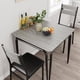 thumbnail image 2 of Juego de mesa de comedor para 2 personas con mesa de cocina cuadrada de almacenamiento y 2 sillas tapizadas, estructura de metal, juego de mesa de comedor compacto para apartamentos,Gris, 2 of 2