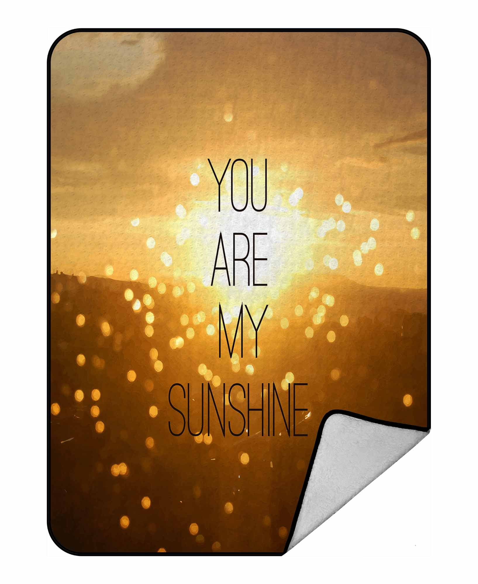 PKQWTM Quote You Are My Sunshine Blanket Crystal Velvet Throw Bed