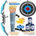 thumbnail image 6 of Kids Bow and Arrow Set with LED Lights, Archery Toy Set for Kids Ages 3 4 5 6 7 8-12 Year Old Boys – Portable Lightweight Kit with Suction Arrows, Quiver & Target for Indoor and Outdoor Game (Blue), 6 of 9