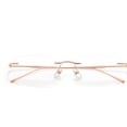 thumbnail image 1 of Gafas sin bordes para mujer y hombre, gafas de titanio con bloqueo de luz azul a la moda., 1 of 5