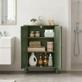 thumbnail image 3 of LEDREM Bathroom Cabinets Freestanding, Bathroom Storage Floor Cabinet with Doors and Adjustable Shelves, Green, 3 of 7