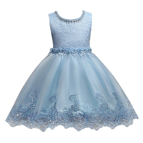 Little Girl Lace Sleeveless Tulle Dress Toddler Kids Tutu Dress Wedding Party Dress 2-10T