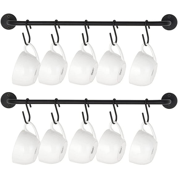 Mkono Metal 10 Cup Mug Storage Rack, Black, 2 Count