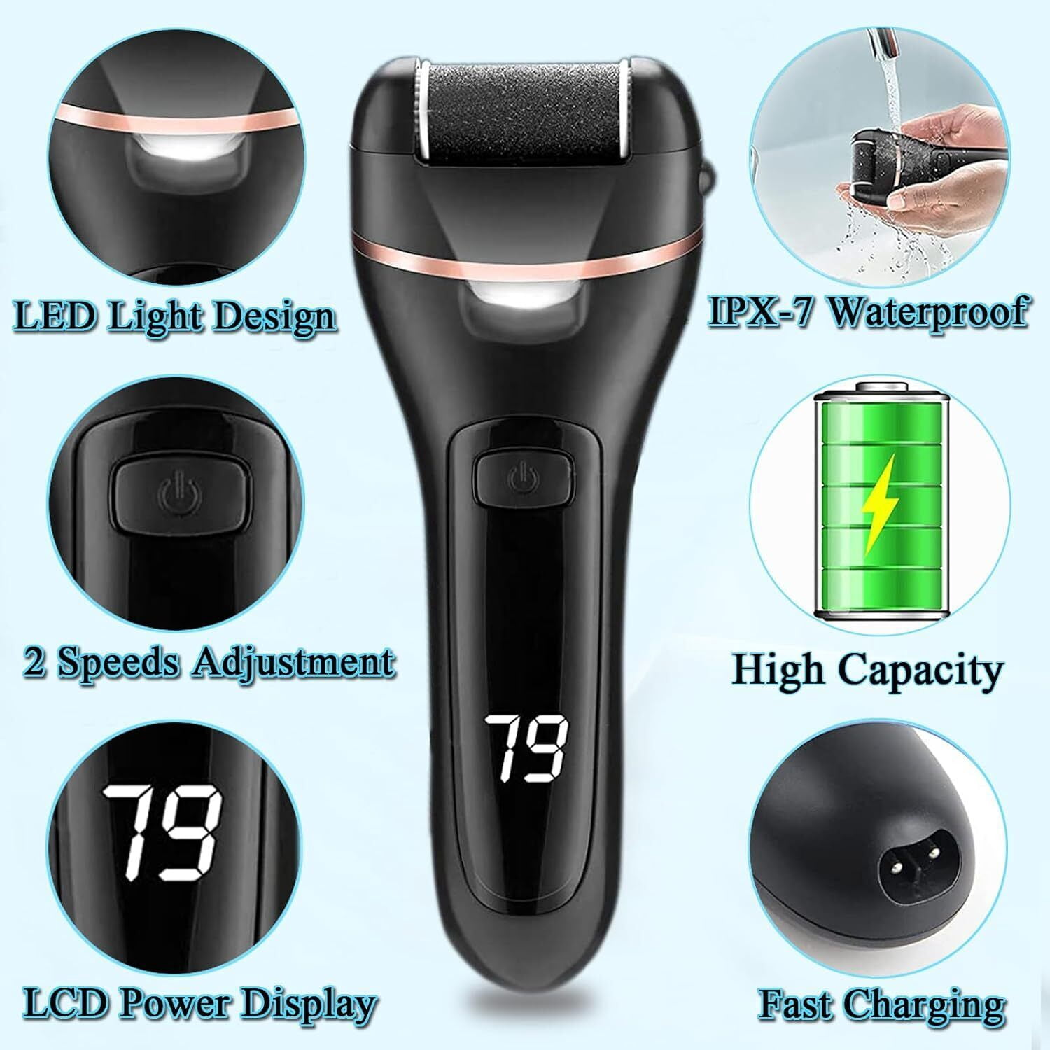 Professional Pedicure Tool Electric Foot Grinder File Callus Dead Skin Remover