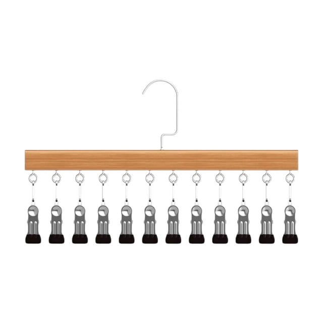 Clothesline Clip Sock Drying Rack Multi-Clip Space Saving Strong Gentle Grip 360° Rotating Hook Versatile Organizer For Socks Towels Scarves Bras Belts Delicate Garments Storage