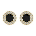 thumbnail image 3 of 14K Solid Gold Screw Back Stud Earrings for Women | 1.24 cttw Round Cut Natural Onyx | Yellow Gold, 3 of 5