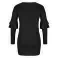 thumbnail image 4 of Fesfesfes Women Dress Leisure Comfortable Solid Color Round-Neck Long Sleeves Dress Clothes Sale, 4 of 8