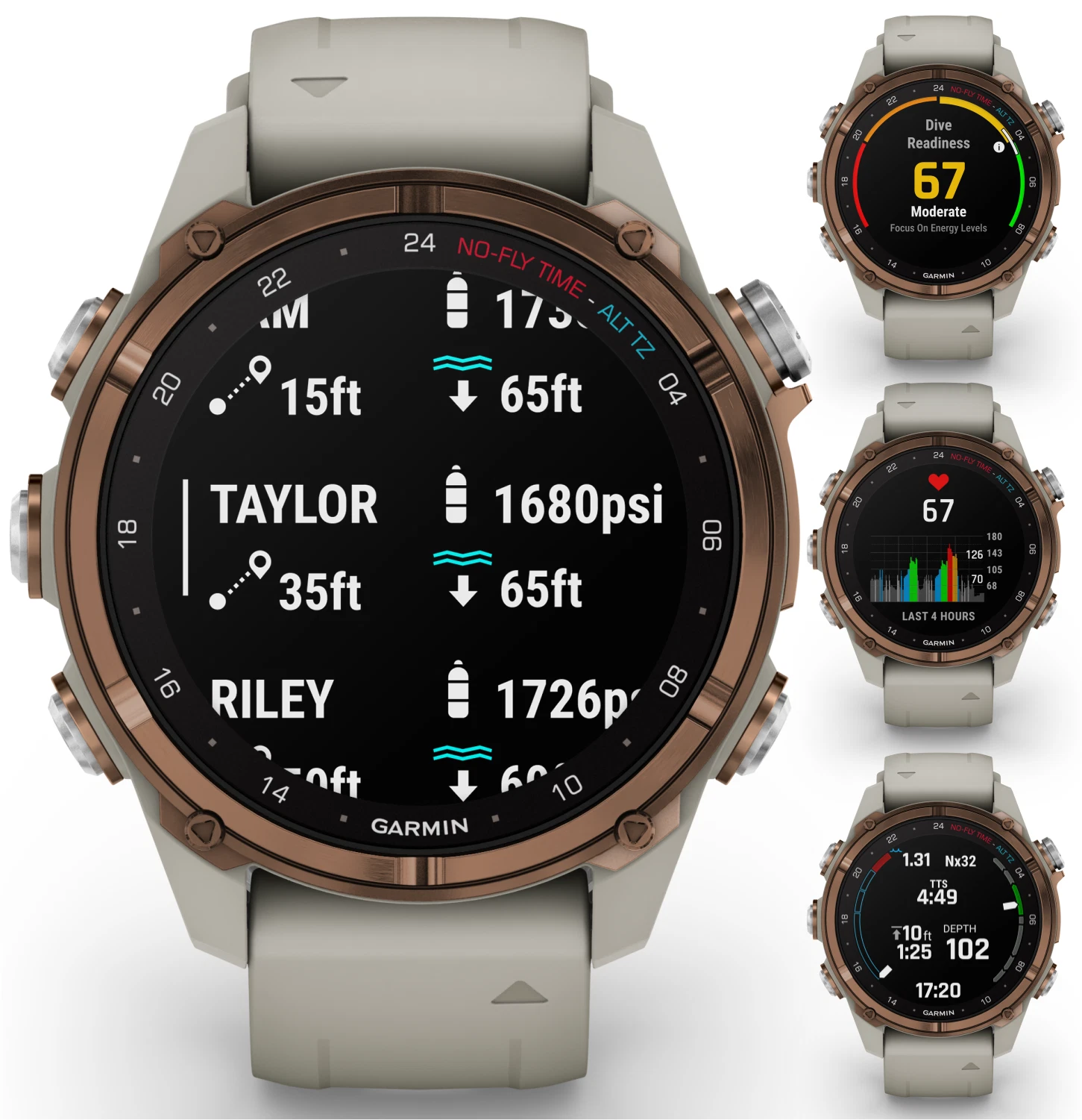 Garmin Descent Mk3i 43 mm w/T2 Transceiver: Titanium Dive Computer +Extra-Long Strap, AMOLED Display, GPS Smartwatch & Wearable4U Gift Bundle (010-02753-13)