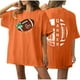 thumbnail image 1 of Tops Cortos para las Mujeres, Doble Cara Impreso Cuello Redondo Gota Hombro Camiseta, Top Estirable Casual, 1 of 5