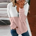 thumbnail image 2 of Womens Quarter Zip V Neck Long Sleeve Sweatshirts Color Block Casual Lightweight Pullover Fall Clothes for Women, 2 of 5