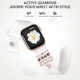 thumbnail image 5 of Comvin Flower Engraved Band Compatible with Apple Watch Bands for Women 40mm 38mm 41mm 42mm, Soft Silicone Band with Decorative Charms for iWatch Series 11 10 9 8 7 6 5 4 3 2 1 SE (With Band), 5 of 9