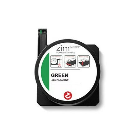Abs Plastic Green - Zeepro ABS Plastic Filament Cartridge, 1.75mm Diameter, 250g, Green