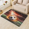 thumbnail image 2 of Football Sport Area Rugs for Bedroom Living Room - 3x5 ft - Football Carpet for Home Decor - Football Flames Patterned Decorative Indoor Small Rug - Washable & Soft & Non Slip & Low Pile (ZF&8046), 2 of 7